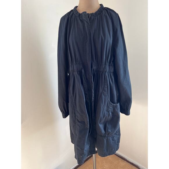 W's VTG H&M Black cotton duster, lined sz 16 goth punk Y2K - Picture 2 of 16